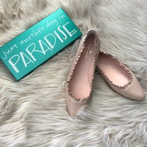 kate spade NEW Nicole Pink Leather Ballet Flat 8